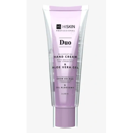 HISKIN Duo Hand przeciwstarzeniowy krem do rąk i żel aloesowy Violet 60ml