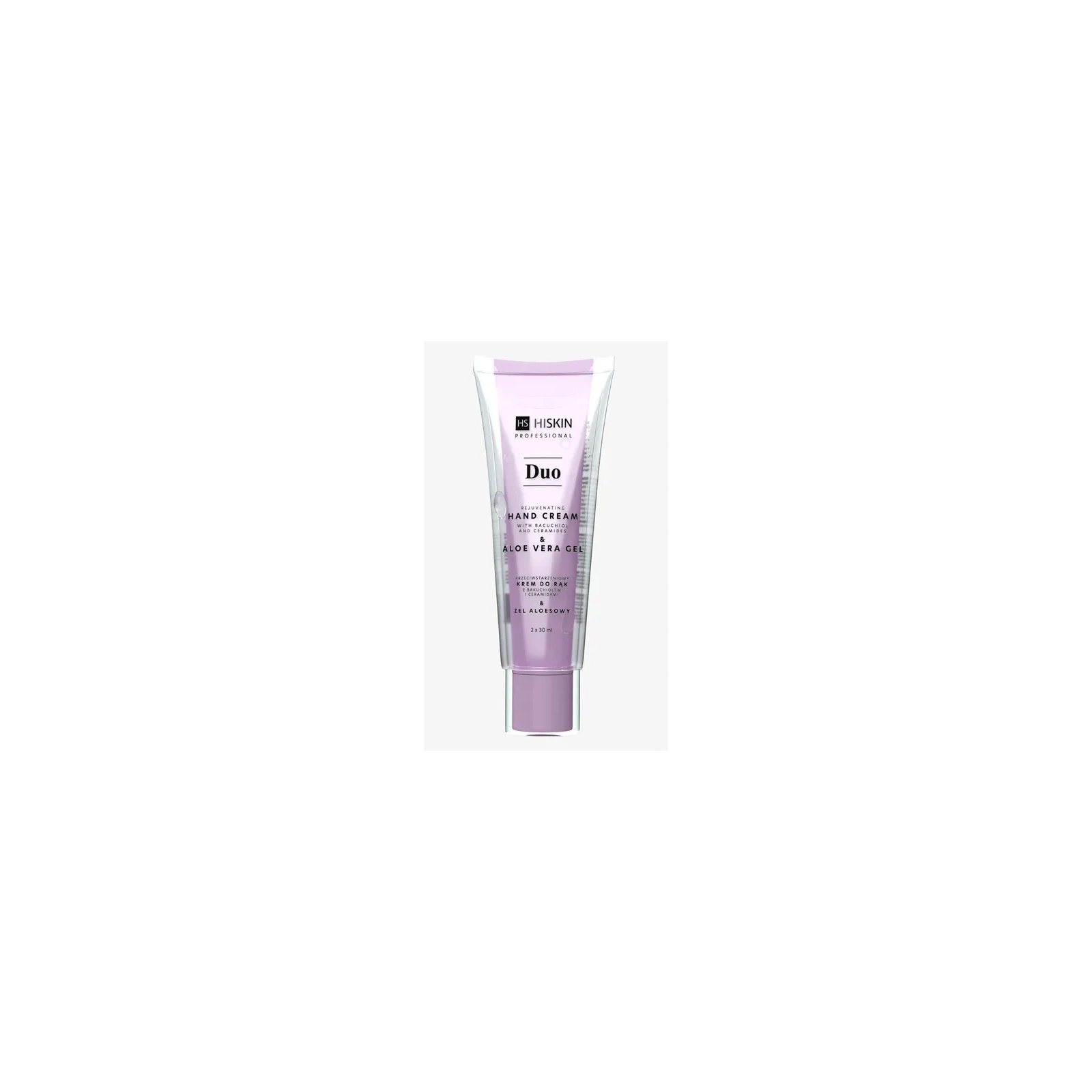 HISKIN Duo Hand przeciwstarzeniowy krem do rąk i żel aloesowy Violet 60ml
