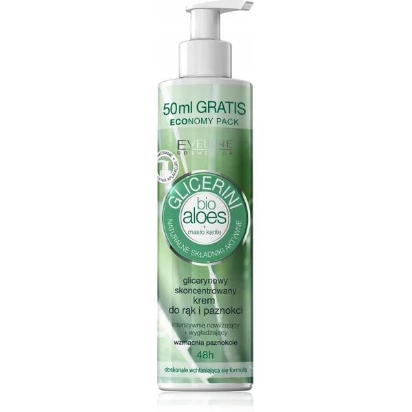 EVELINE Glicerini krem do rąk i paznokci glicerynowy Bio Aloes 245ml 