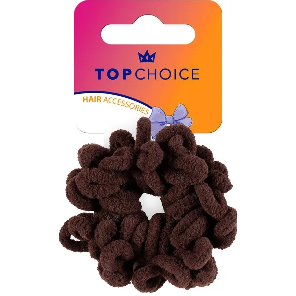TOP CHOICE gumka do włosów Ciemny Brąz 20605