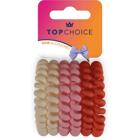 TOP CHOICE gumki do włosów wodoodporne 6szt Beże 20056