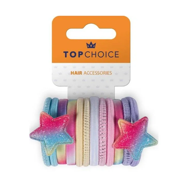 TOP CHOICE gumki do włosów Gwiazdka 12szt 26393