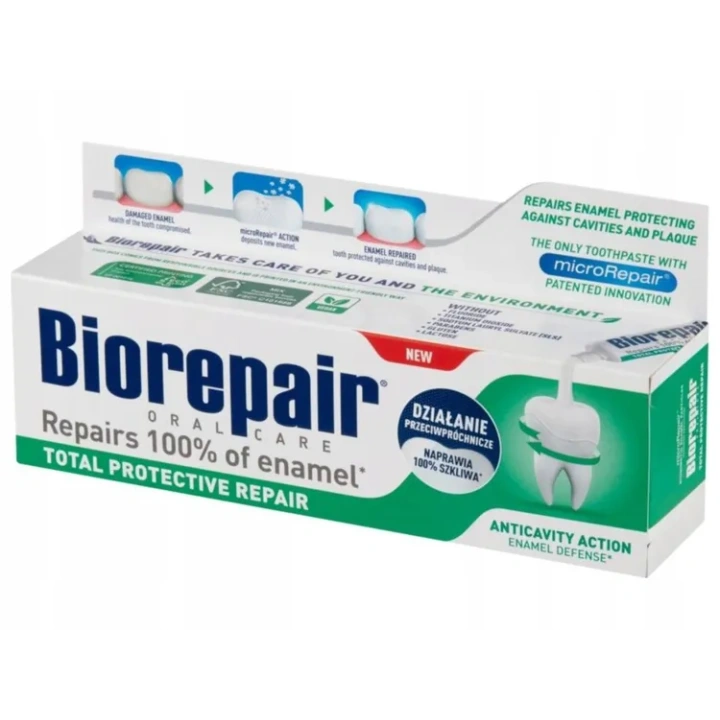 BIOREPAIR Pełna Ochrona pasta do zębów naprawa szkliwa, bez fluoru 75ml