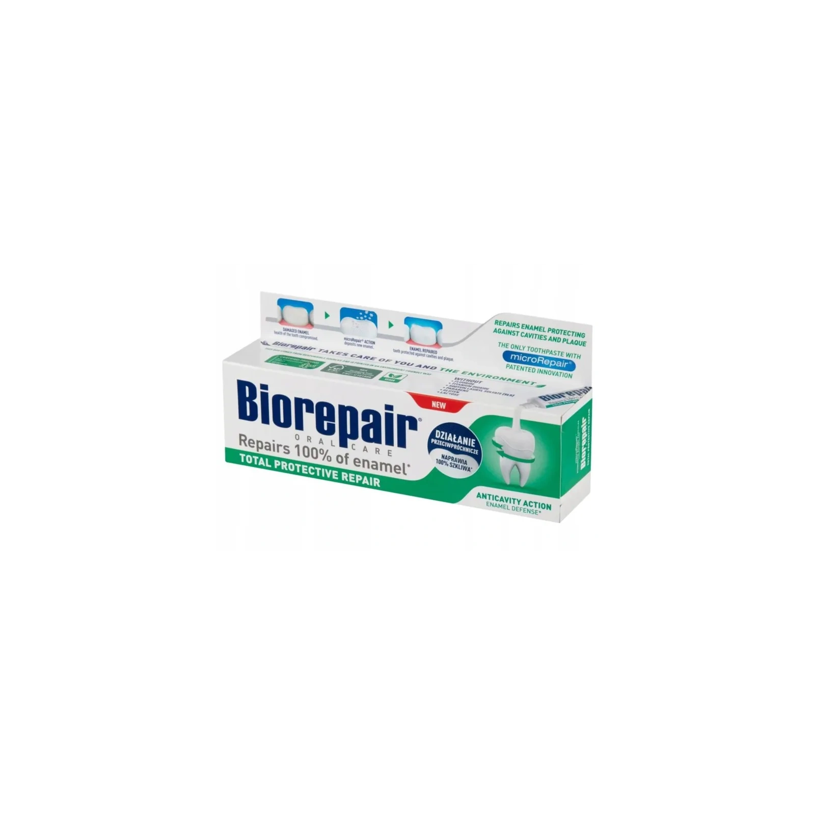 BIOREPAIR Pełna Ochrona pasta do zębów naprawa szkliwa, bez fluoru 75ml