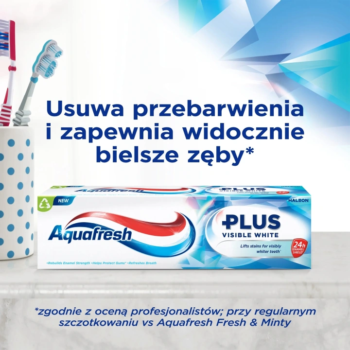 AQUAFRESH Plus Visible White pasta do zębów z fluorem 75ml