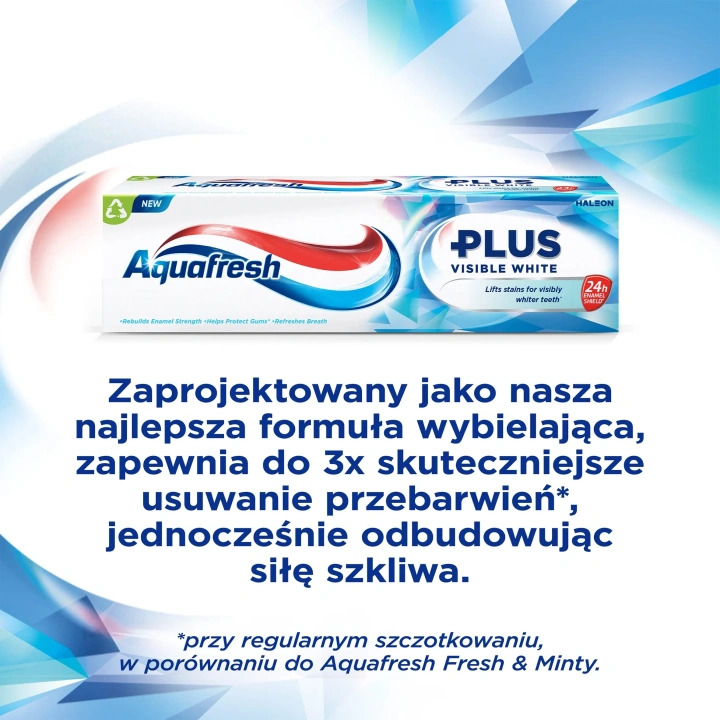 AQUAFRESH Plus Visible White pasta do zębów z fluorem 75ml