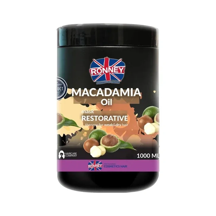 RONNEY Macadamia Oil wzmacniająca maska do włosów suchych i łamliwych 1000ml