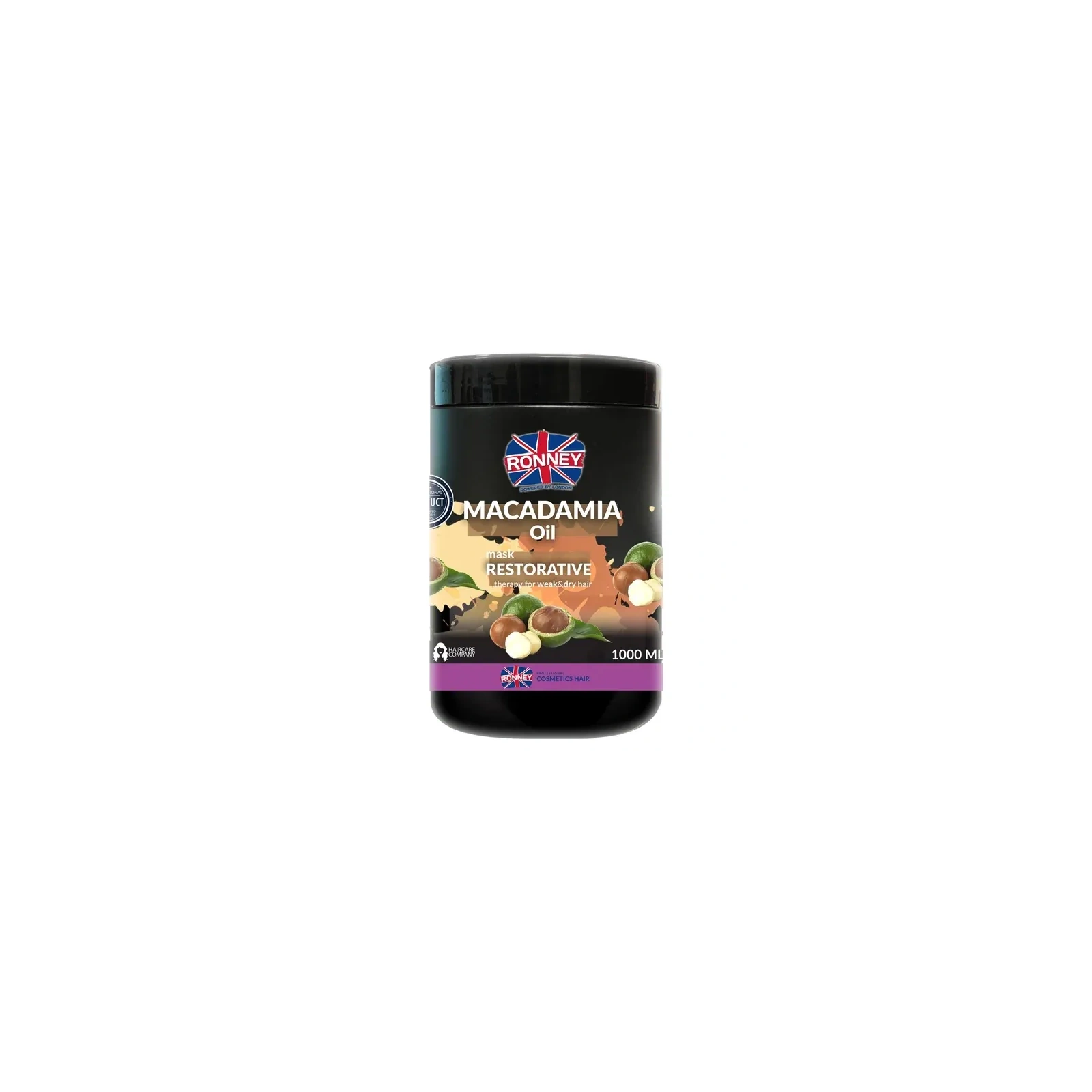RONNEY Macadamia Oil wzmacniająca maska do włosów suchych i łamliwych 1000ml