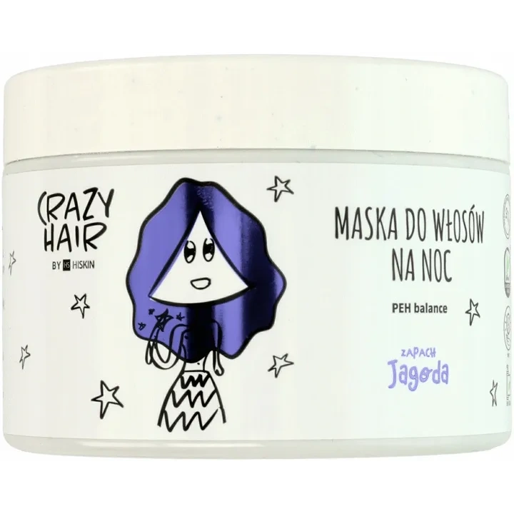 HISKIN Crazy Hair nocna maska do włosów regenerująca Jagoda 300ml 