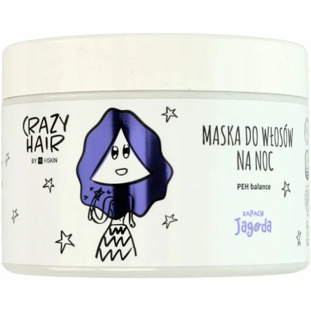 HISKIN Crazy Hair nocna maska do włosów regenerująca Jagoda 300ml 