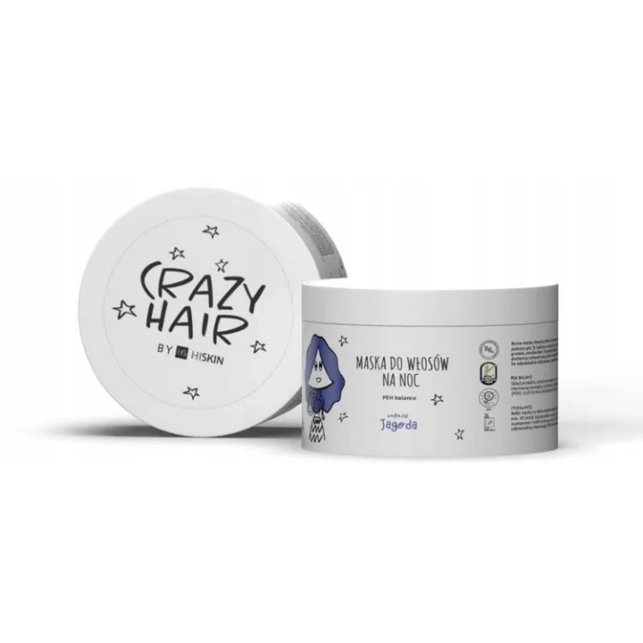 HISKIN Crazy Hair nocna maska do włosów regenerująca Jagoda 300ml 