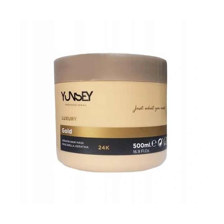 YUNSEI Luxury Gold 24K maska do włosów odbudowująca z Keratyną 300ml 