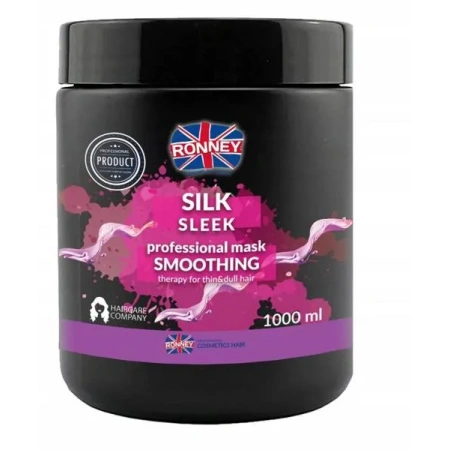 RONNEY Silk Sleek wygładzająca maska do włosów cienkich i matowych 1000ml