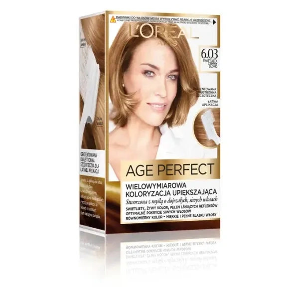 L'OREAL LOREAL Age Perfect farba do włosów 6.03 świetlisty ciemny blond 180ml — Inhaltsstoffe i ocena