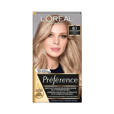 LOREAL Preference farba do włosów Wbis 8.1 Jasny Popielaty Blond USZKODZONE PUDEŁKO