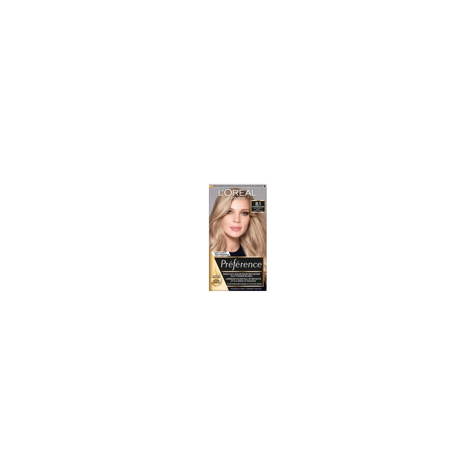 LOREAL Preference farba do włosów Wbis 8.1 Jasny Popielaty Blond USZKODZONE PUDEŁKO