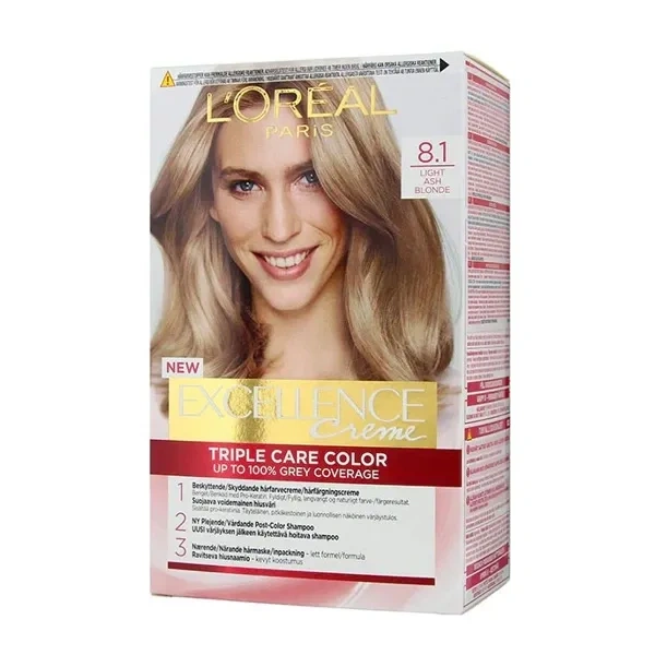 LOREAL Excellence Creme New farba do włosów 8.1 Jasny Popielaty Blond 