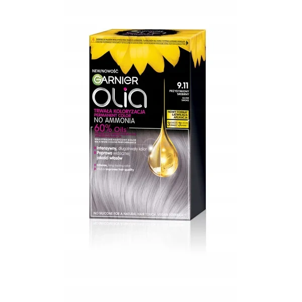 GARNIER Olia New farba do włosów 9.11 Przydymiony Srebrny 