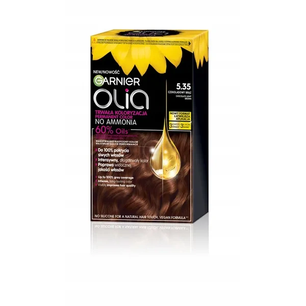 GARNIER Olia New farba do włosów 5.35 Czekoladowy Brąz 