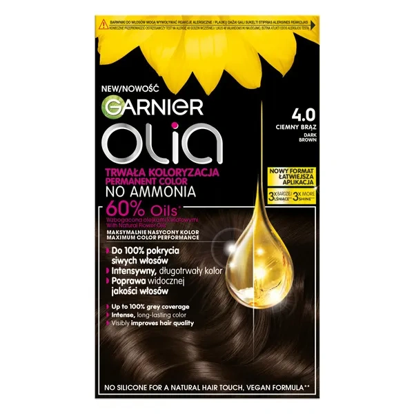 GARNIER Olia New farba do włosów 4.0 Ciemny Brąz 