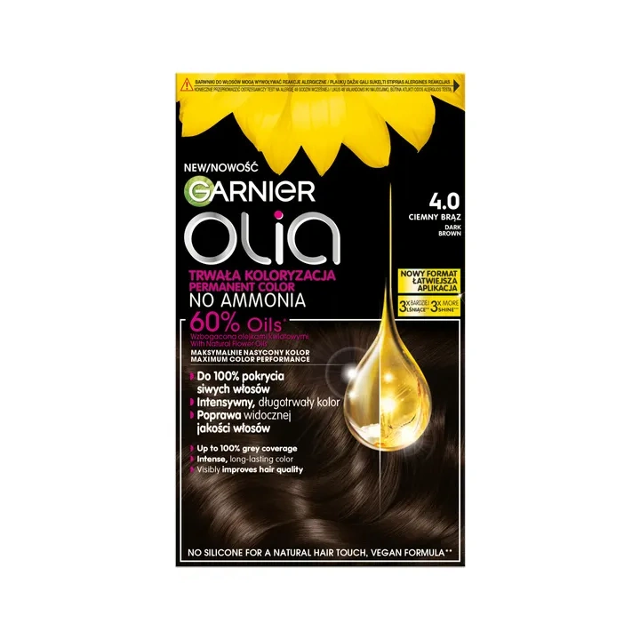 GARNIER Olia New farba do włosów 4.0 Ciemny Brąz 