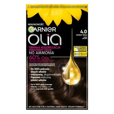 GARNIER Olia New farba do włosów 4.0 Ciemny Brąz 