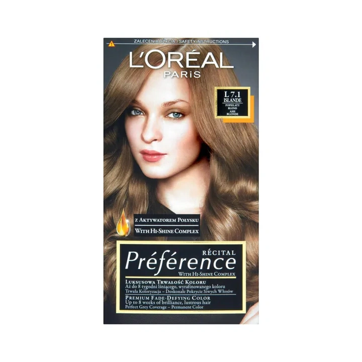 LOREAL Preference farba do włosów 7.1 Islande Popielaty blond