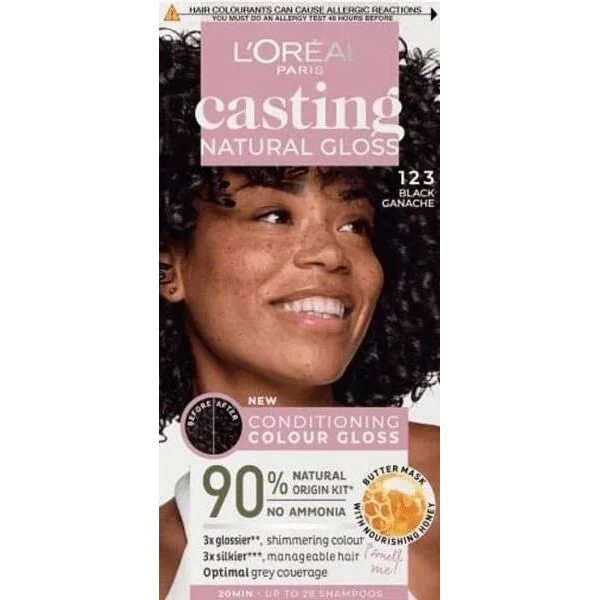 LOREAL Casting Natural Gloss farba do włosów 123 Black Ganache 