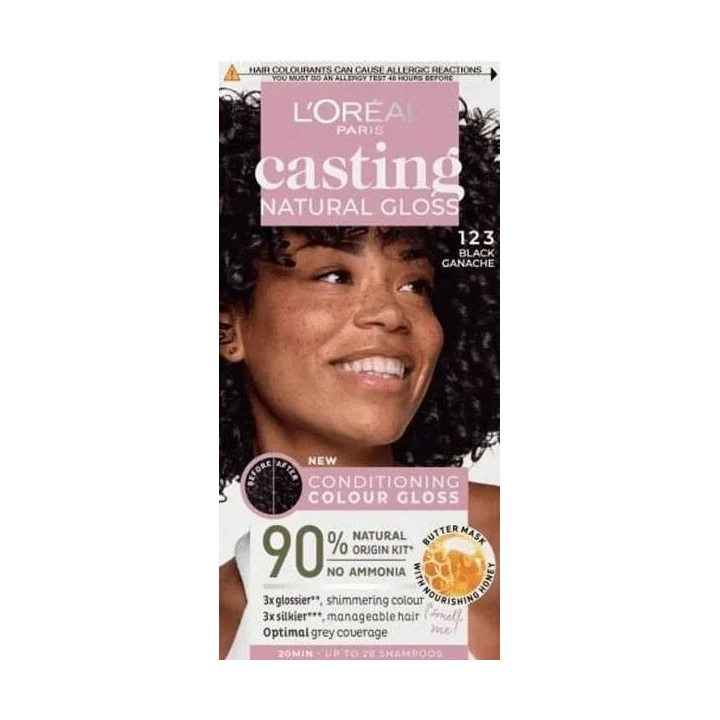 LOREAL Casting Natural Gloss farba do włosów 123 Black Ganache 