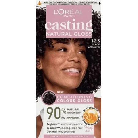 LOREAL Casting Natural Gloss farba do włosów 123 Black Ganache 