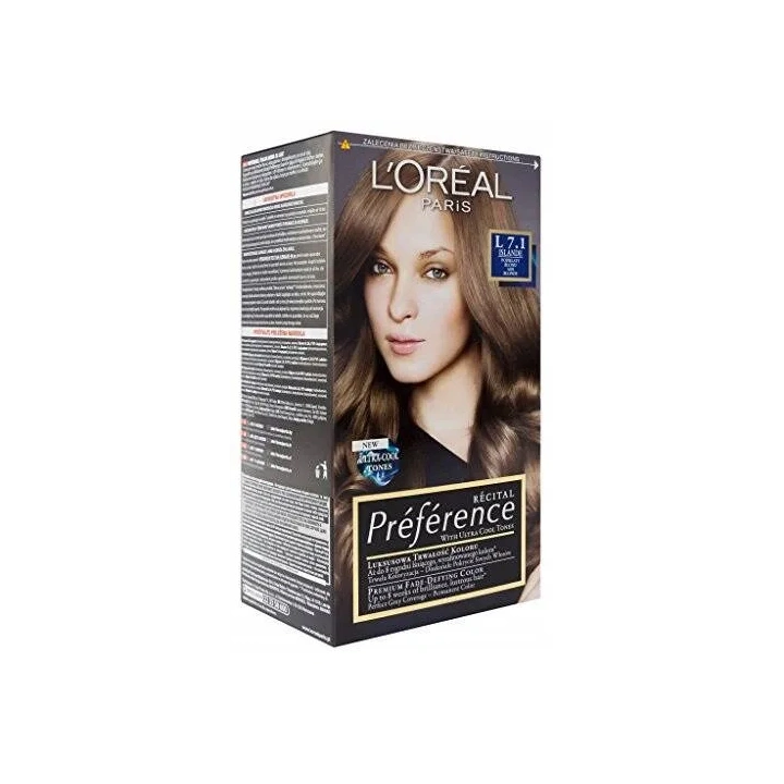 LOREAL Preference farba do włosów 7.1 Islande Popielaty blond
