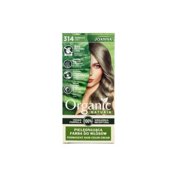 JOANNA Naturia Organic farba do włosów 314 Popielaty