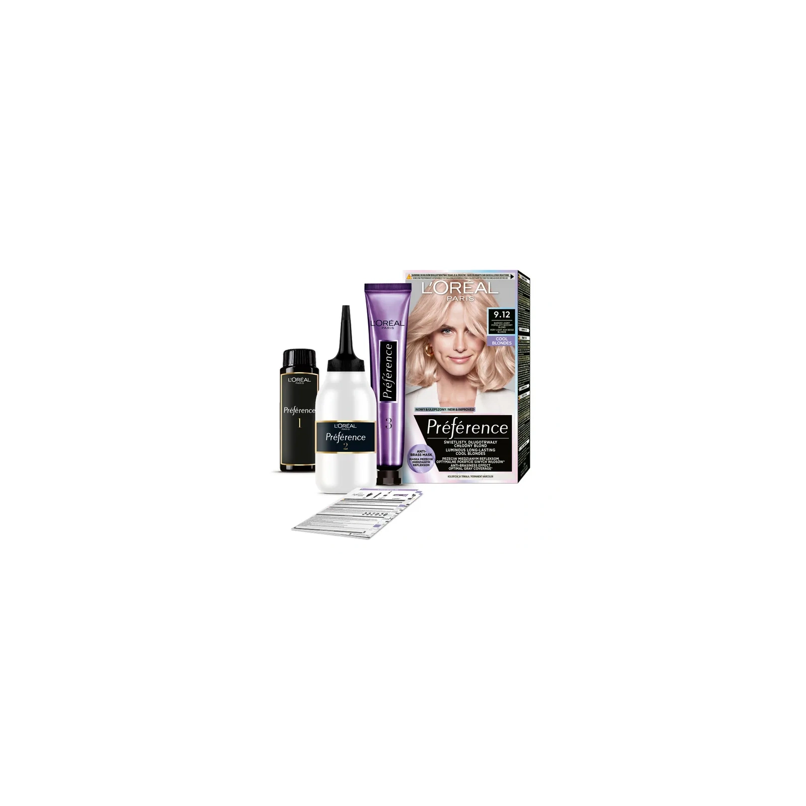 LOREAL Preference farba do włosów 9.12 Bardzo Jasny Popielaty Beżowy Blond