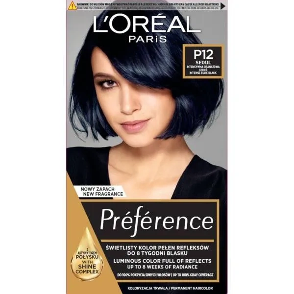 LOREAL Preference farba do włosów P12 Seoul Intensywna Granatowa Czerń