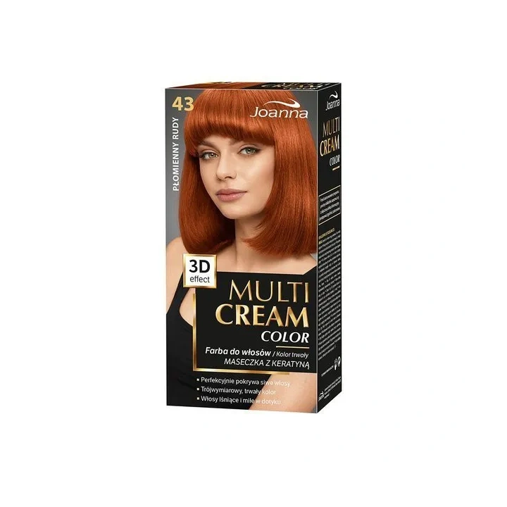 JOANNA Multi Cream Color farba do włosów 43 Płomieny Rudy