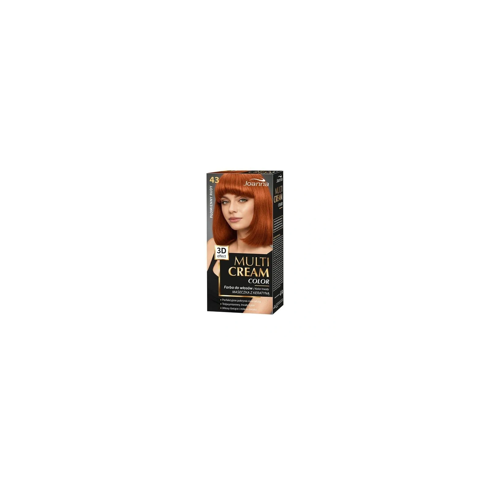 JOANNA Multi Cream Color farba do włosów 43 Płomieny Rudy