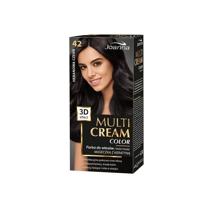 JOANNA Multi Cream Color farba do włosów 42 Hebanowa Czerń
