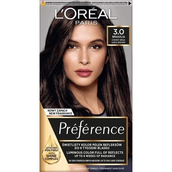 LOREAL Preference farba do włosów B 3.0 Ciemny Brąz