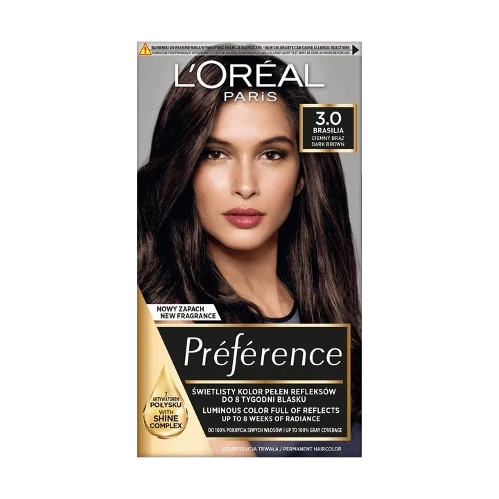 LOREAL Preference farba do włosów B 3.0 Ciemny Brąz