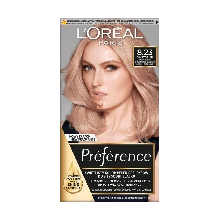 LOREAL Preference farba do włosów 8.23 Jasny Blond Opalizująco-Złocisty