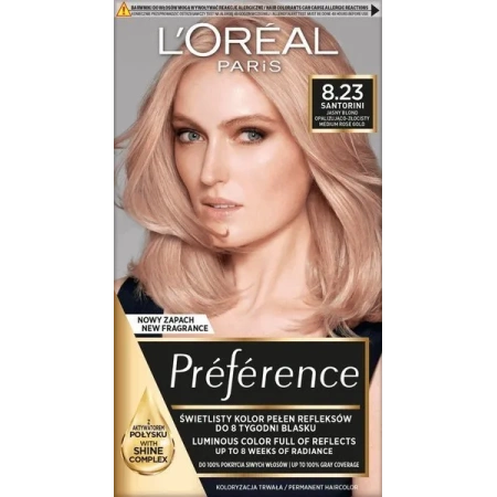LOREAL Preference farba do włosów 8.23 Jasny Blond Opalizująco-Złocisty