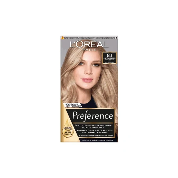 LOREAL Preference farba do włosów Wbis 8.1 Jasny Popielaty Blond