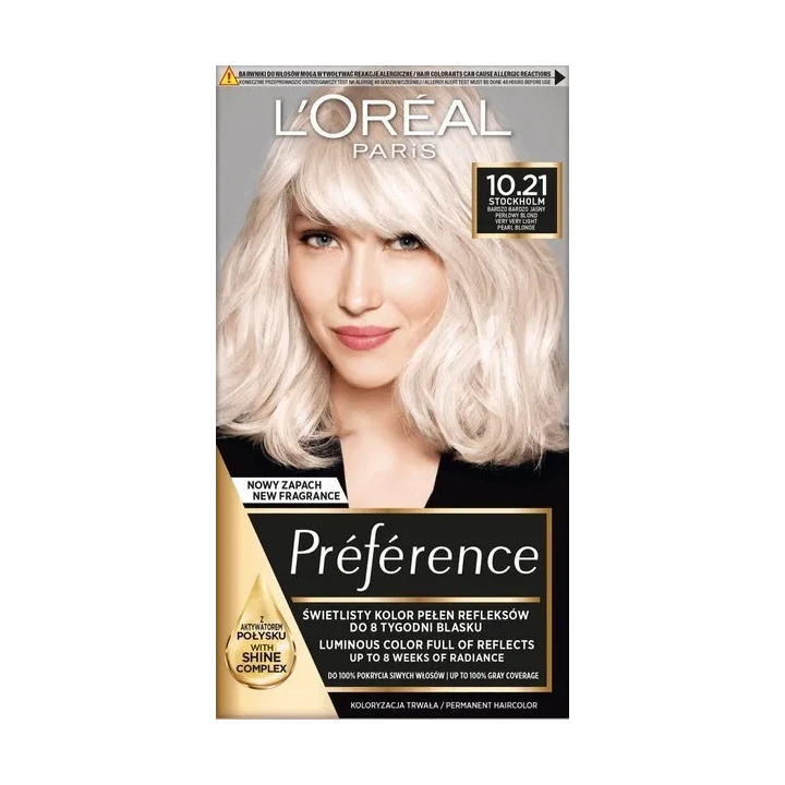 LOREAL Preference farba do włosów Z2 10.21 Bardzo Bardzo Jasny Perłowy Blond