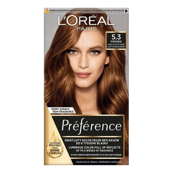LOREAL Preference farba do włosów 5.3 Jasny Złocisty Brąz
