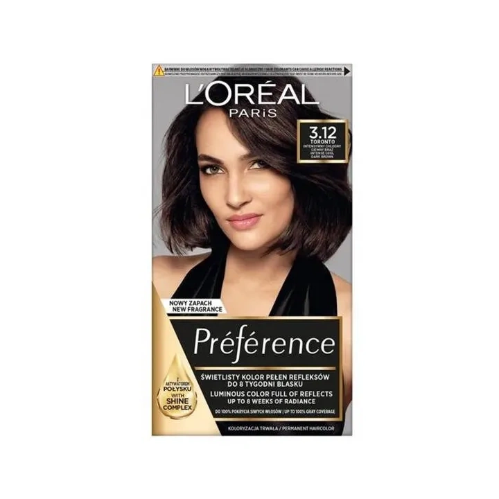 LOREAL Preference farba do włosów 3.12 Intensywny Chłodny Ciemny Brąz