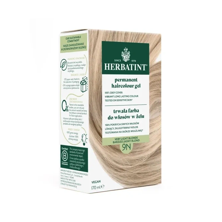 HERBATINT Ziołowa farba do włosów 9N Miodowy Blond 150ml