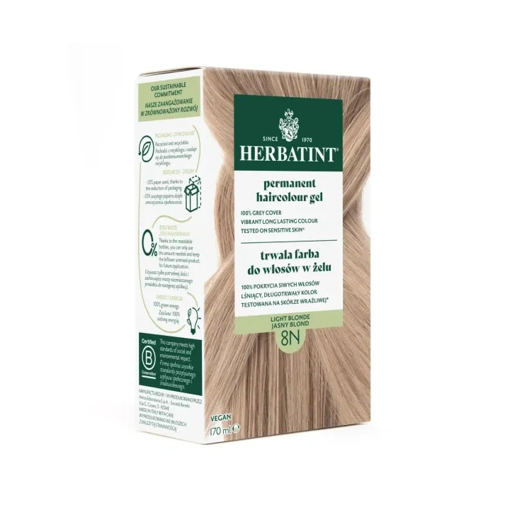 HERBATINT Ziołowa farba do włosów 8N Jasny Blond