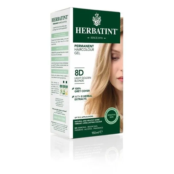 HERBATINT Ziołowa farba do włosów 8D Jasny Złoty Blond