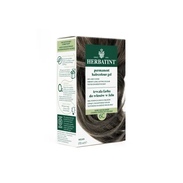 HERBATINT Ziołowa farba do włosów 6C Ciemny Popielaty Blond