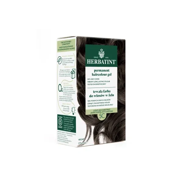 HERBATINT Ziołowa farba do włosów 5C Jasny Popielaty Kasztan